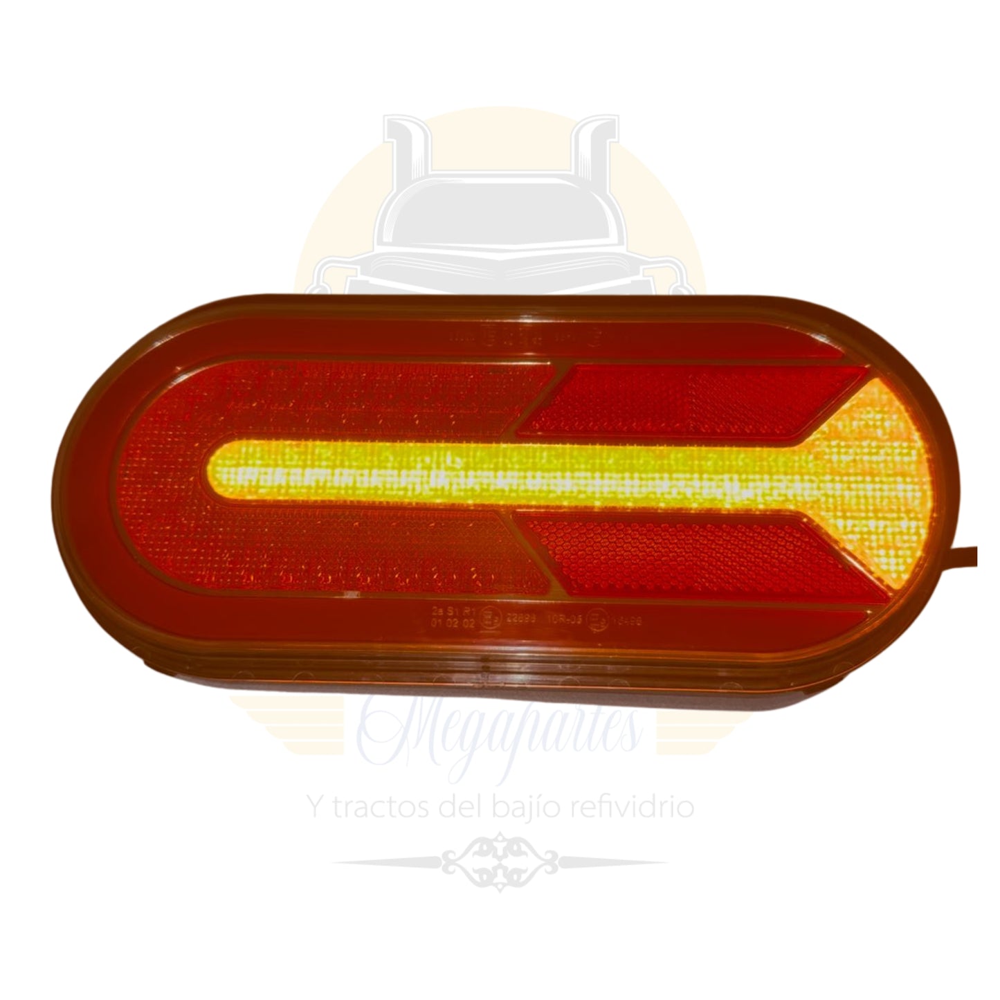 PLAFON OVALADO CON DIRECCIONAL AMBAR/ROJO