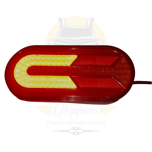 PLAFON OVALADO CON DIRECCIONAL  AMBAR/ROJO
