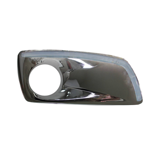 BISEL DE FARO DE DEFENSA CON LUZ LED PARA KENWORTH T-660  DERECHO CROMADO