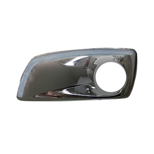 BISEL DE FARO DE DEFENSA CON LUZ LED PARA KENWORTH T-660 IZQUIERDO CROMADO