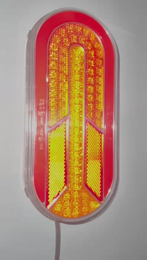 PLAFON OVALADO CON DIRECCIONAL  AMBAR/ROJO